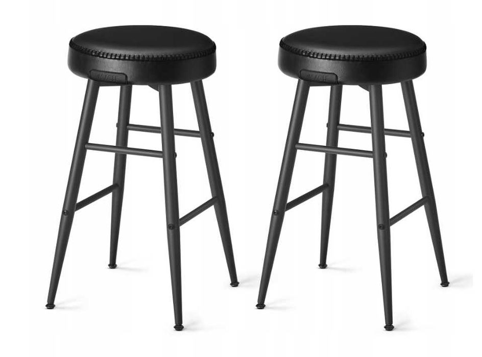 Zestaw 2 hokerów – czarne krzesła barowe LOFT