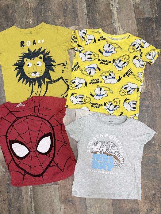 T-shirt zestaw r 128 cool club Marvel spiderman kaczor donald Lew Disney