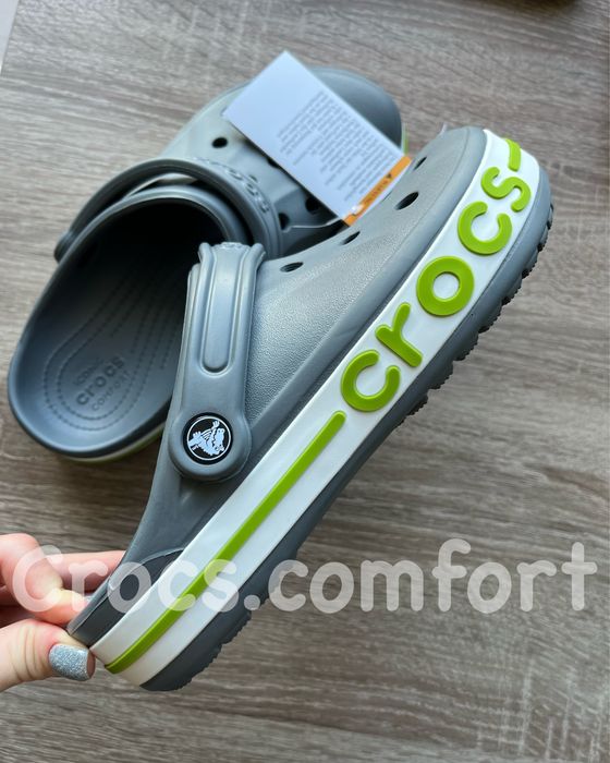 Крокси сірі баябенд чоловічі і жіночі, crocs bayaband charcoal/green