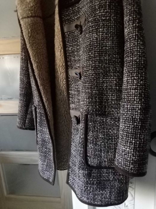 Kożuch płaszcz zimowy damski ocieplany kurtka 38 M lusatia