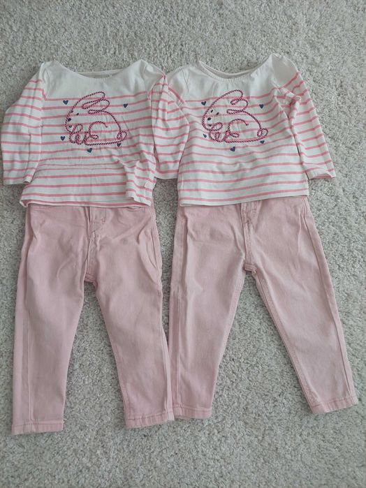 Джинси рожеві lefties, кофти Cool club для двійні, близнят 86 92