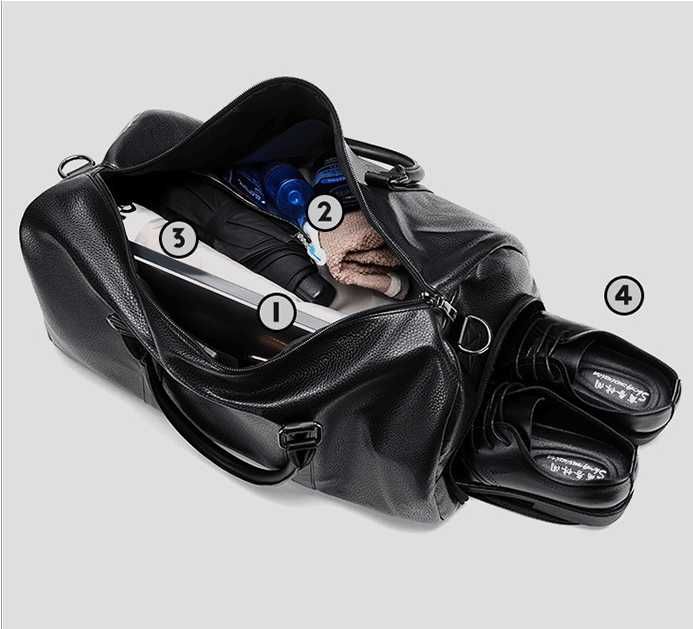 Męska Skórzana POJEMNA Torba z Paskiem Na Ramię w Świetne Cenie