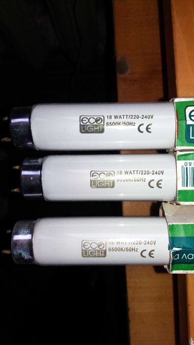Люминесцентные лампочки ЄСО Light 18w/T8, 10000 hrs, 6500 K Daylight
