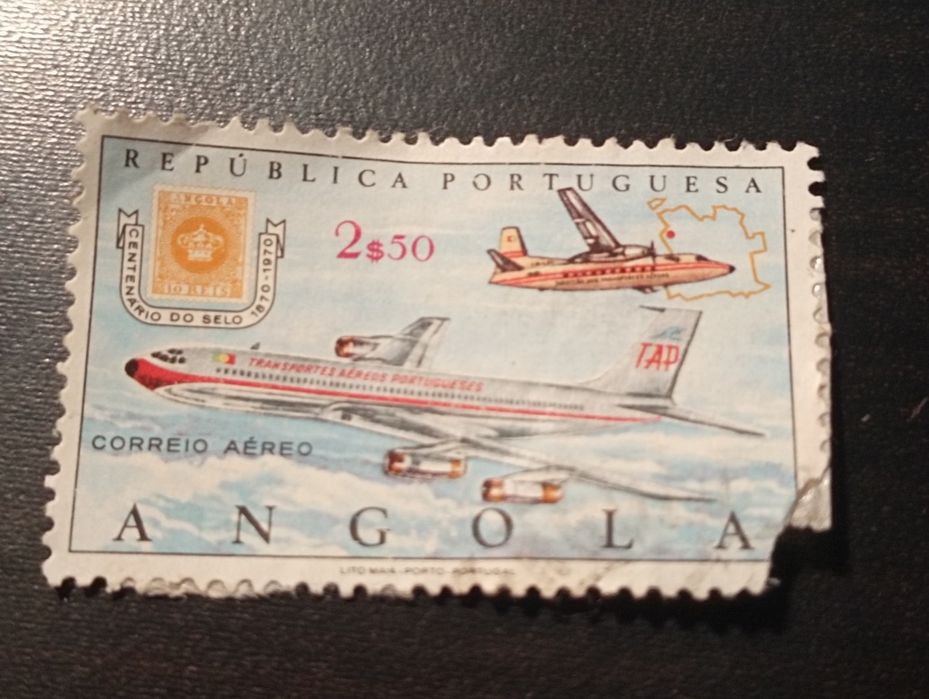 3 selos antigos Angola 1965 ; 1968 ; 1970