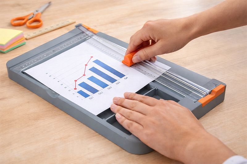 Gilotyna do papieru z trymerem obcinarka ręczna