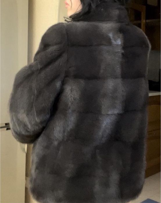 Шуба натуральна норкова сіра