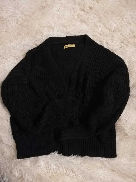 sweter Ochnik M 38 L 40 czarny angora oversize