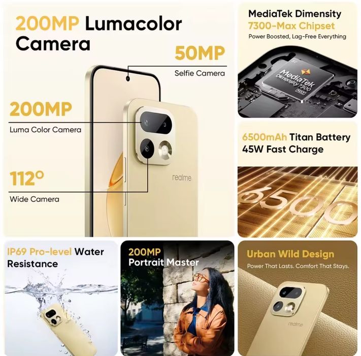 Realme 16pro Gold 8gb/256gb