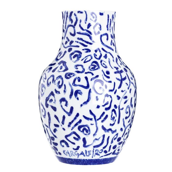 Manuel Cargaleiro – Jarrão azul e branco em cerâmica