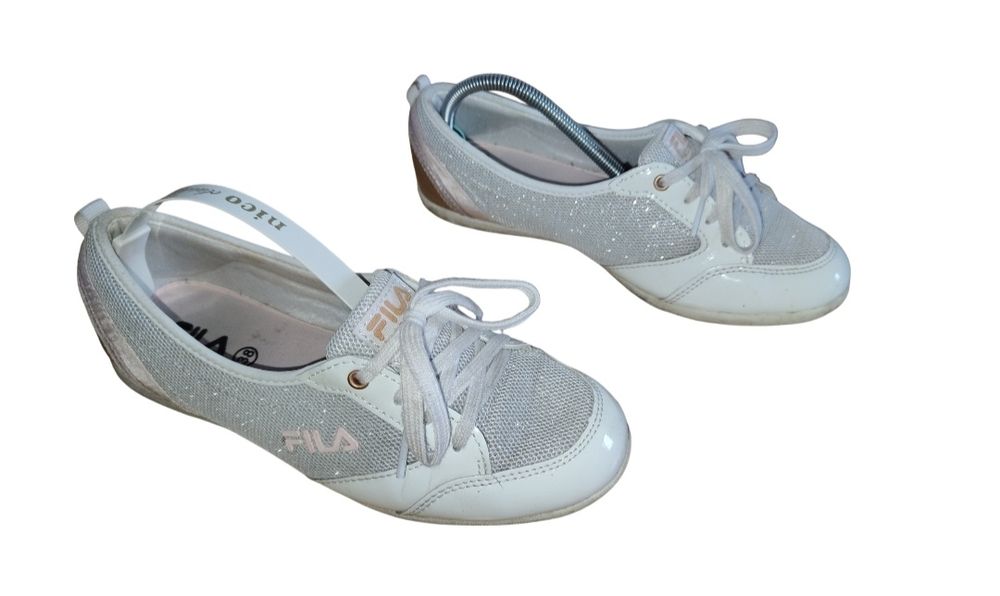 Markowe białe buty sportowe Fila 38 baleriny tenisówki wiązane adidasy