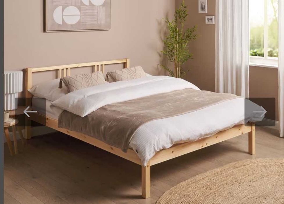Cama casal com estrado madeira pinho 140 x 200