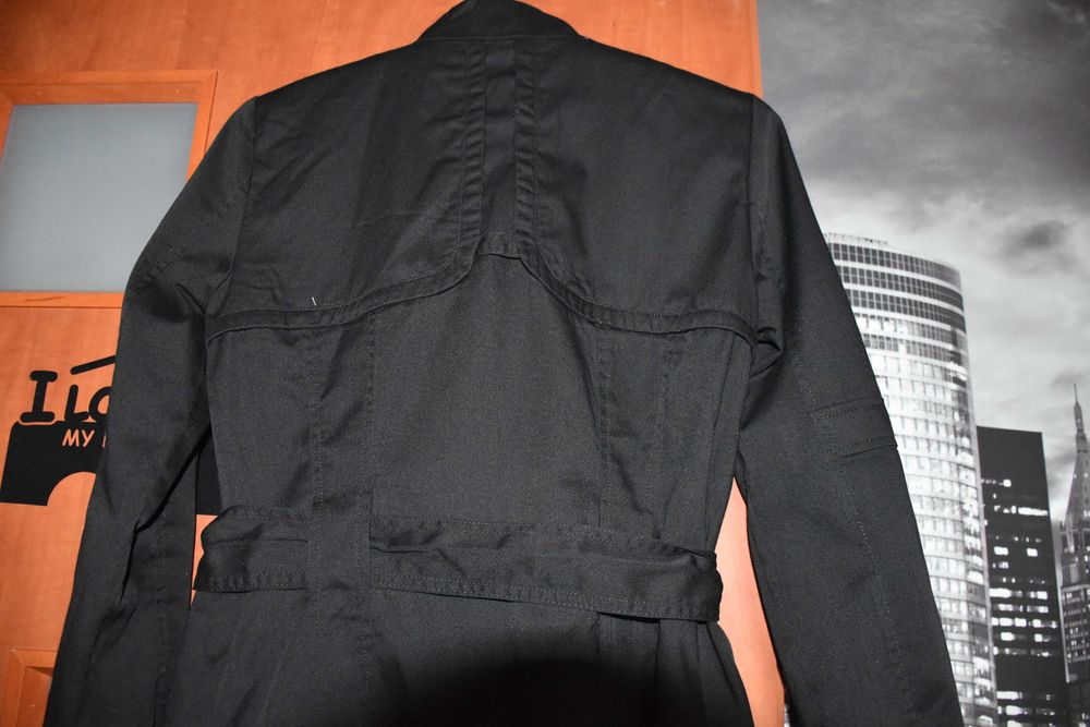 VERO MODA cienki bawełniany czarny płaszczyk,trencz roz M