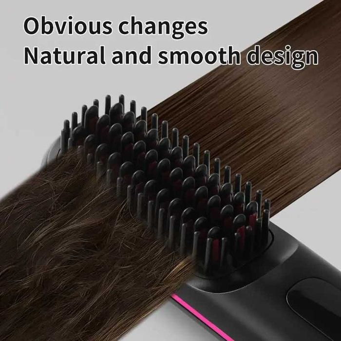 Escova alisadora cabelo. Portátil. USB. 3 níveis temperatura. Novo.