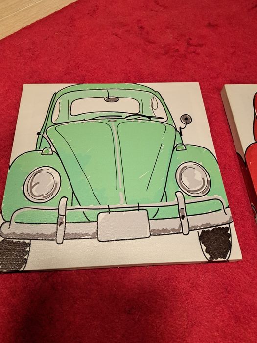 Dwa obrazki z Volkswagenem Garbusem