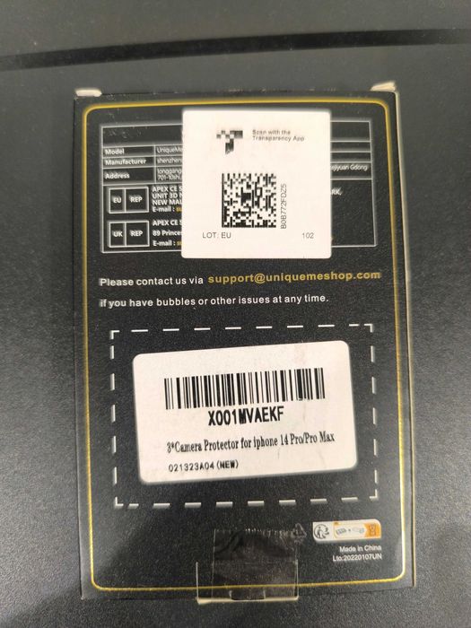 Ochronne szkło hartowane UniqueMe na aparat iPhone 14 Pro / Pro Max