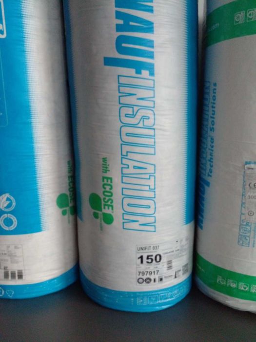 Мінвата 15см в рулонах KNAUF UNIFIT 037, Чехія, сітка, шпагат