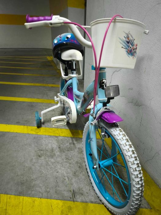 Bicicleta Frozen NOVA com Capacete, Joelheiras e Cotoveleiras