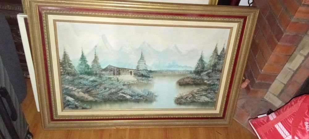 5 PINTURAS Autor Famoso Americano. Moldura Majestosa