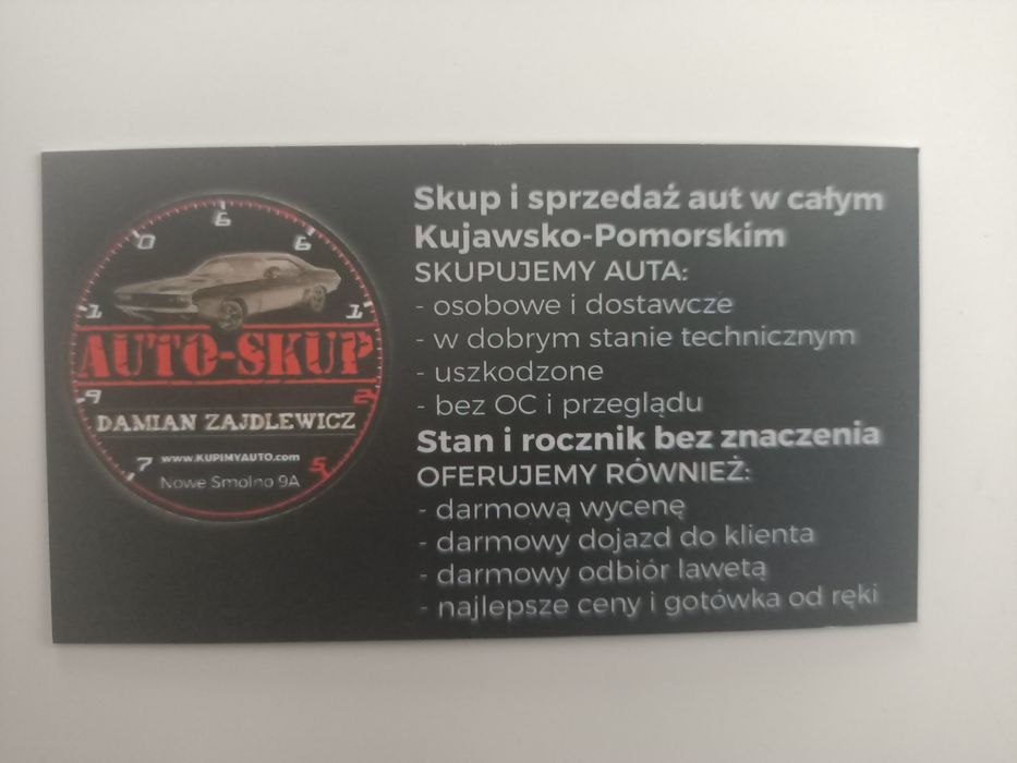 SKUP AUT BARCIN za Gotówkę i Całe kujawsko-pomorskie Auto samochodów