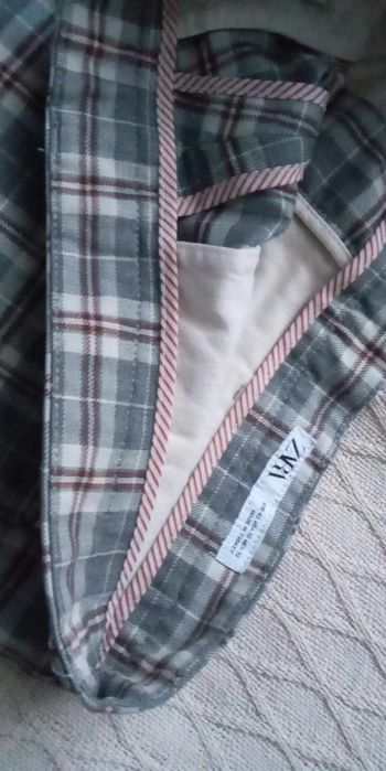 ZARA MAN spodnie chinosy w kratkę szaro-bordowa M-L