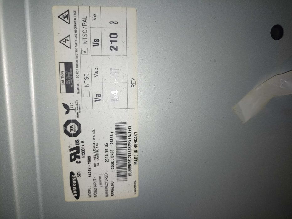 Cześći do plazmy Samsung S42AX YB09