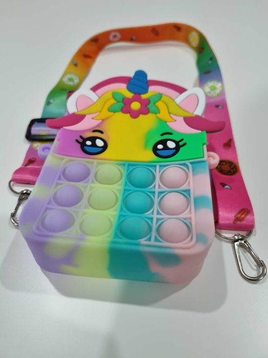 Bolsa de silicone unicórnio pop it