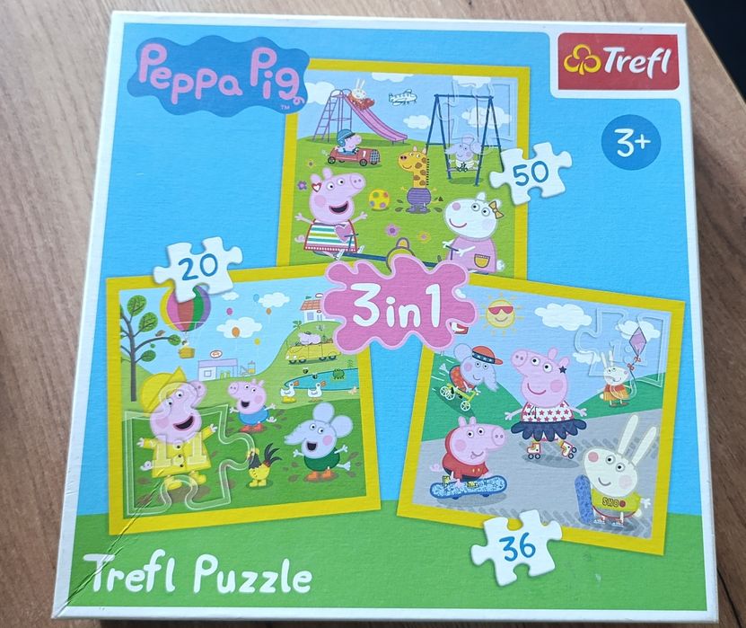 Puzzle 3 in 1 Świnka Peppa