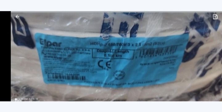 Przewód ELPAR HDHp-J 450/750V 3x2,5 mm2 100mb płaski nowy