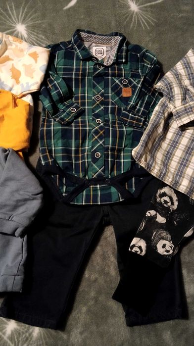 Zestaw ubranek dla chłopca 68, stan bardzo dobry, gratisy
