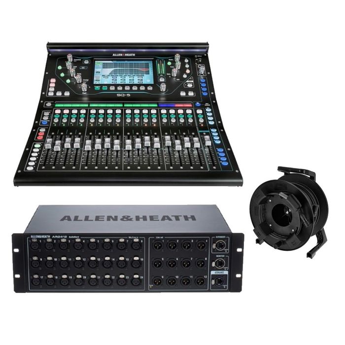 ALLEN HEATH SQ5 plus ALLEN HEATH ar2412 CAT skrętka na bębnie 50M