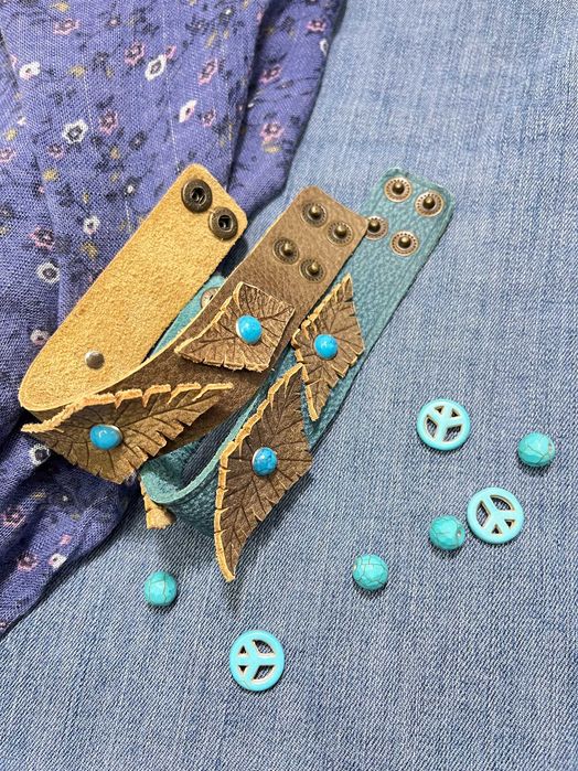 Bransoletka Skórzana unisex w stylu boho HANDMADE