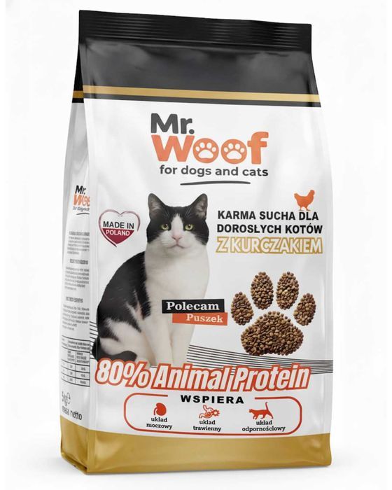 Sucha karma dla kotów kurczak 5kg Mr. Woof