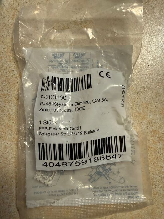 Modul RJ45 Keystone Cat6A 10GE metalowy EFB Elektronik nowy