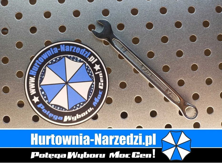 Klucz 7mm płasko-oczkowy polerowany 7 mm Cr-V płaski 7mm klucz 7mm