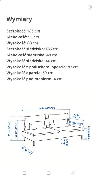 Sofa 3 osobowa ikea