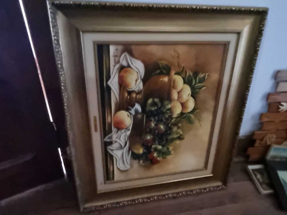 Quadro a óleo de natureza morta