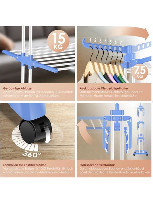 Multi Varal 3 andares ,antiferrugem e dobrável.