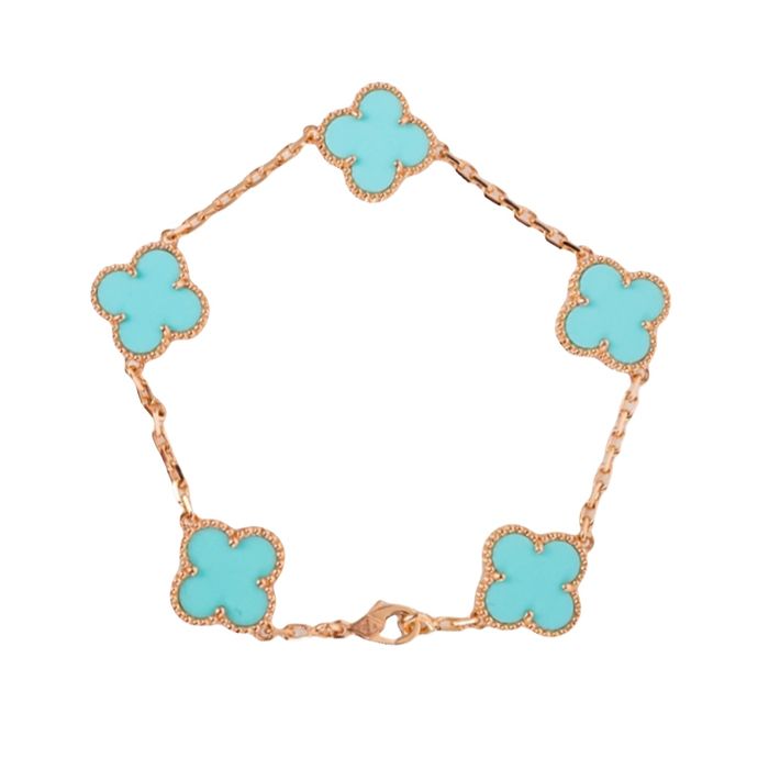 Pulseira Van Cleef turquesa