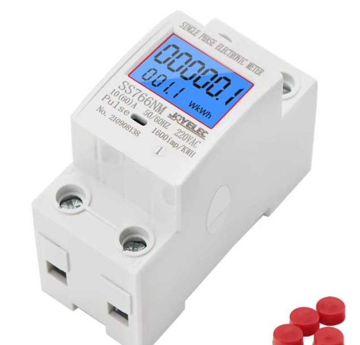 Однофазный электросчетчик CUPRUM SS766NM 60А амперметр ваттметр на DIN