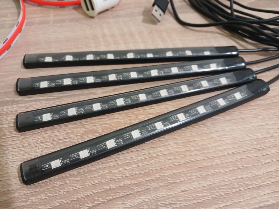 LED підсвітка в авто + LED стрічка 1м + зарядне в прикурювач