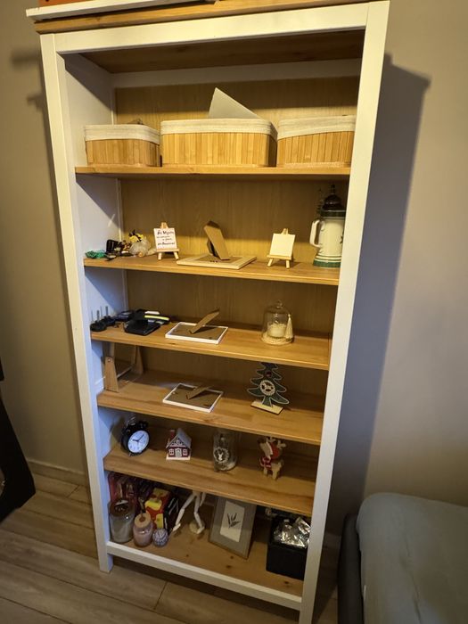 HEMNES Regał, biała bejca/jasnobrązowy, 90x197 cm