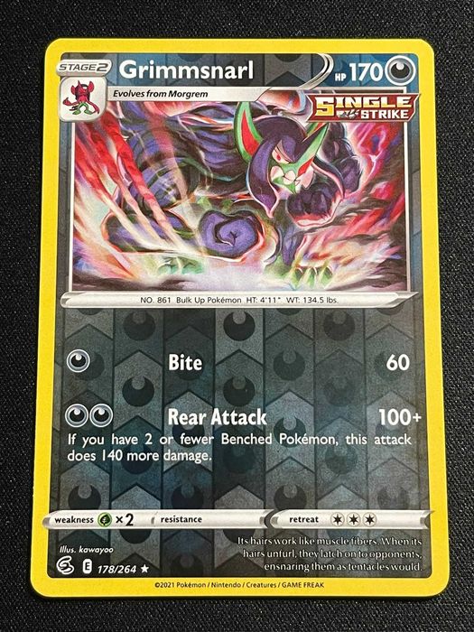 Pokémon Card Grimmsnarl 178/264 Fusion Strike