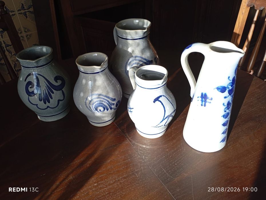 Conjunto 5 jarras decorativas rústicas