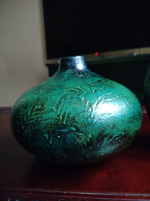 Rezerwacja -Komplet pięknych ceramicznych wazonow