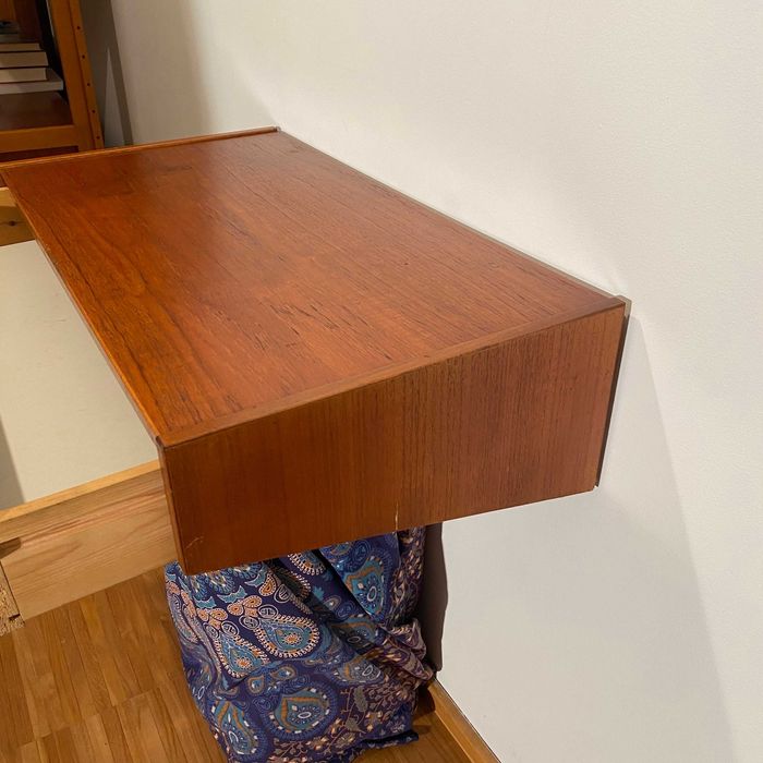 Połka z szufladą teak vintage Skandynawia lata 70