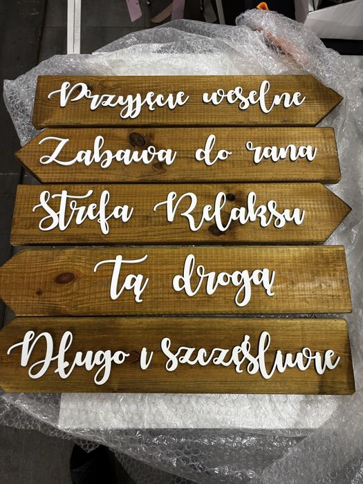 Drewniane drogowsazy weselne drewniane ozdoby weselne