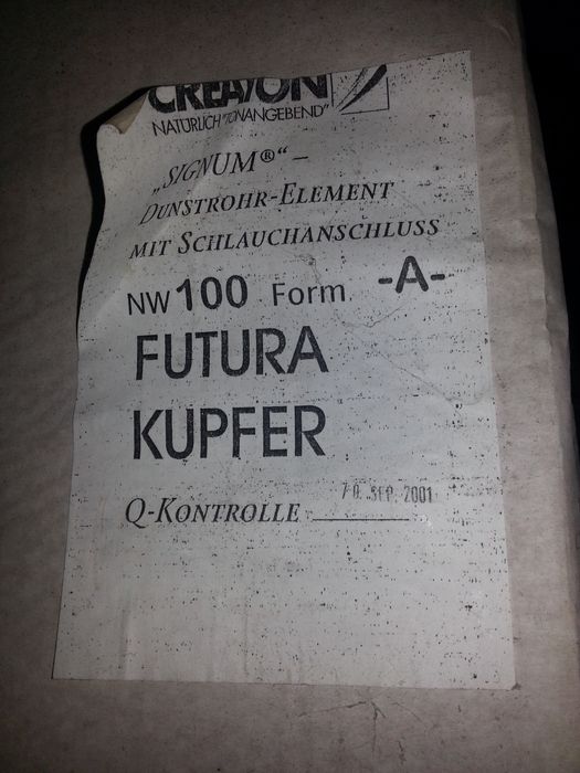 Kominek wentylacyjny Creaton Futura Signum miedź 100mm nowy idealny