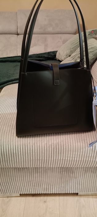 Nowa Skórzana Torebka LANVIN Concerto Arpège Tote MM – Czarna (Noir)