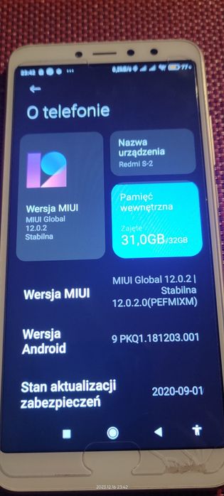 Tel.Xiaomi redmi S2  mało używany w stanie techn b. dobrym