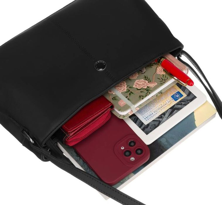 torebka damska w typie listonoszki ze skóry naturalnej - peterson